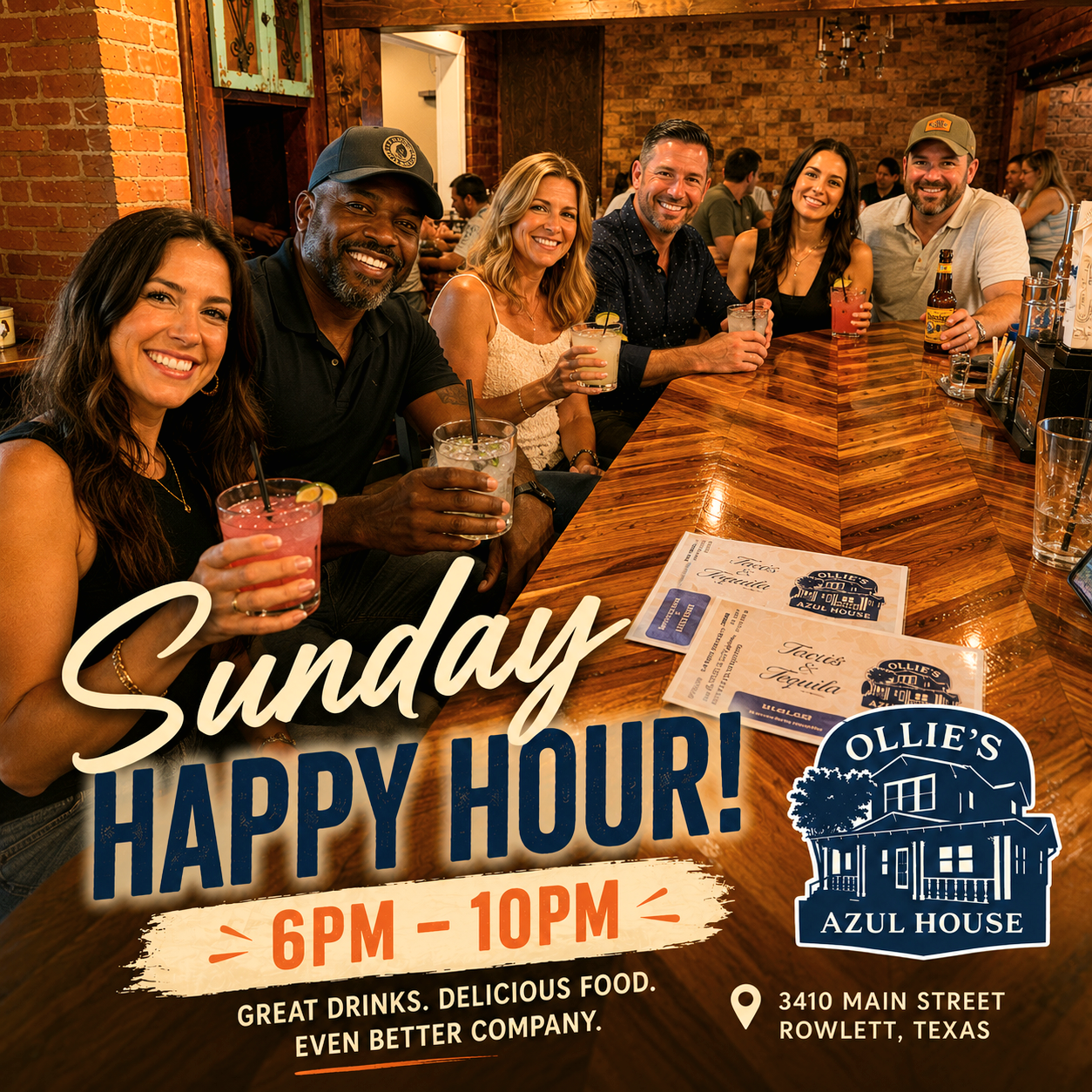 Sunday Happy Hour 6pm–10pm